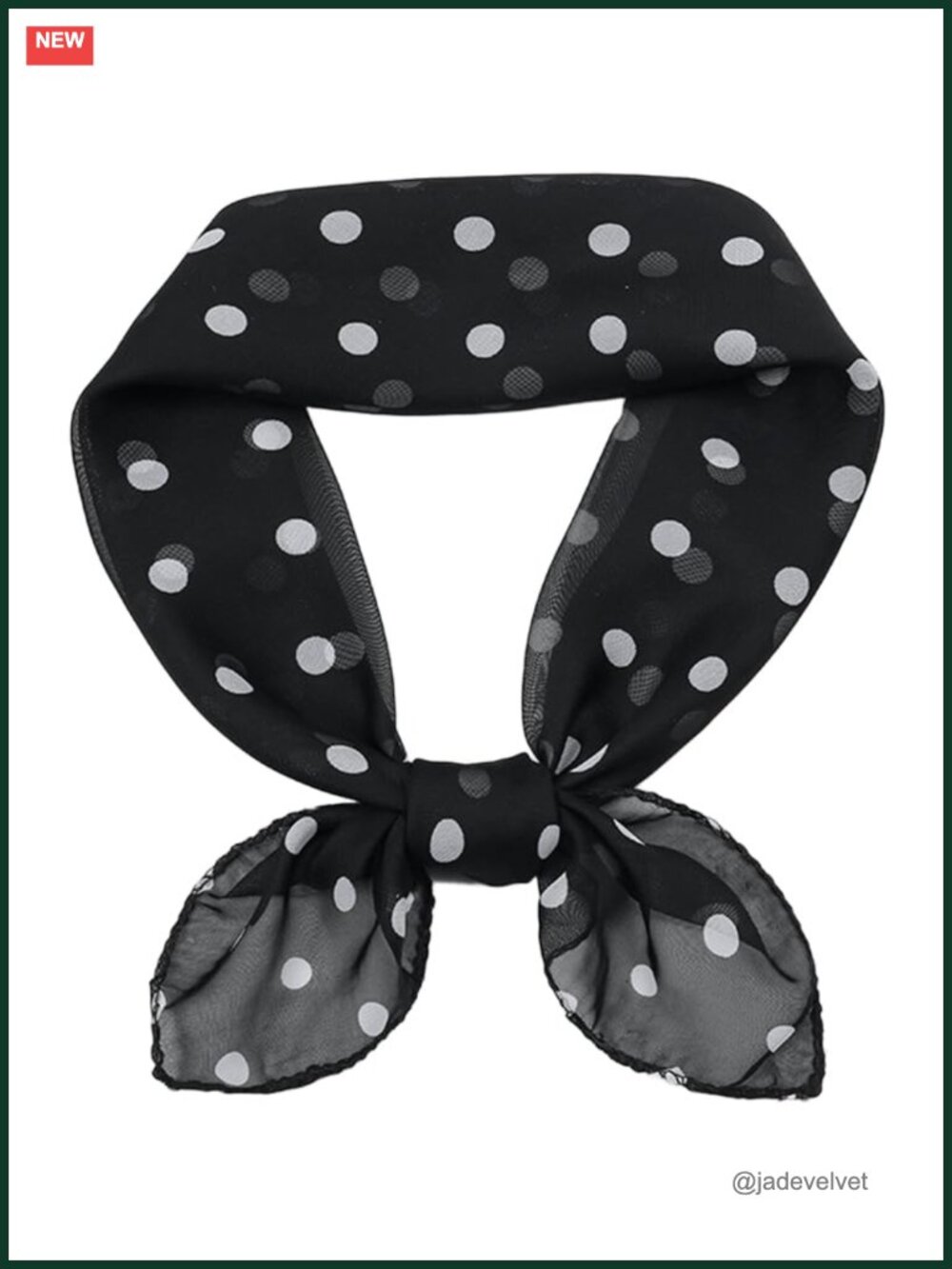 Chiffon Silk Square Polka Dot Head Scarf Wrap Neck Hair Accessory